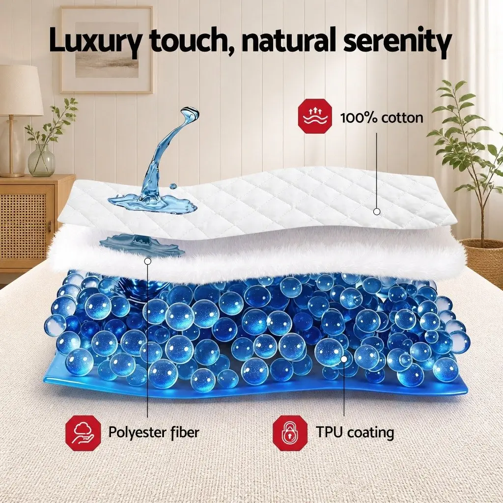 Mattress Protector Waterproof Quilted Cotton Queen Size Deep Pocket