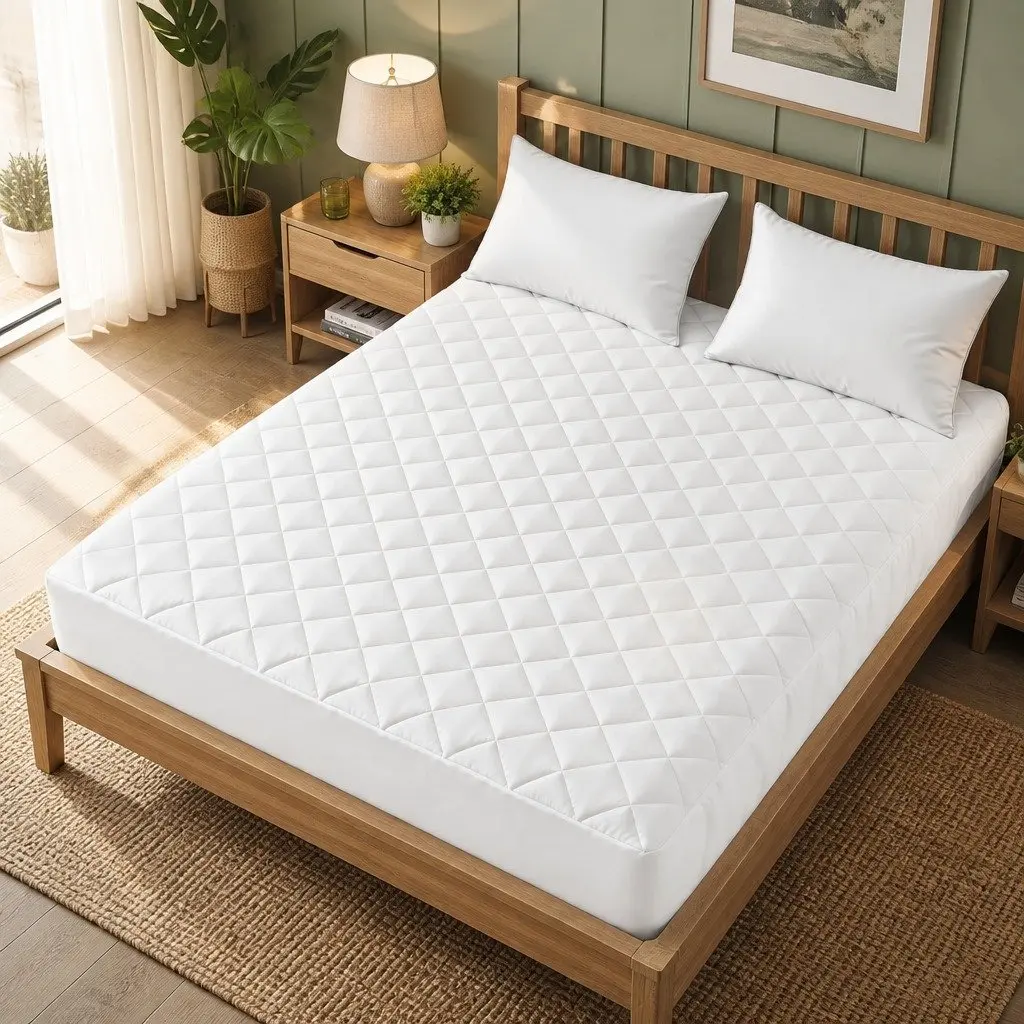 Mattress Protector Waterproof Quilted Cotton Queen Size Deep Pocket