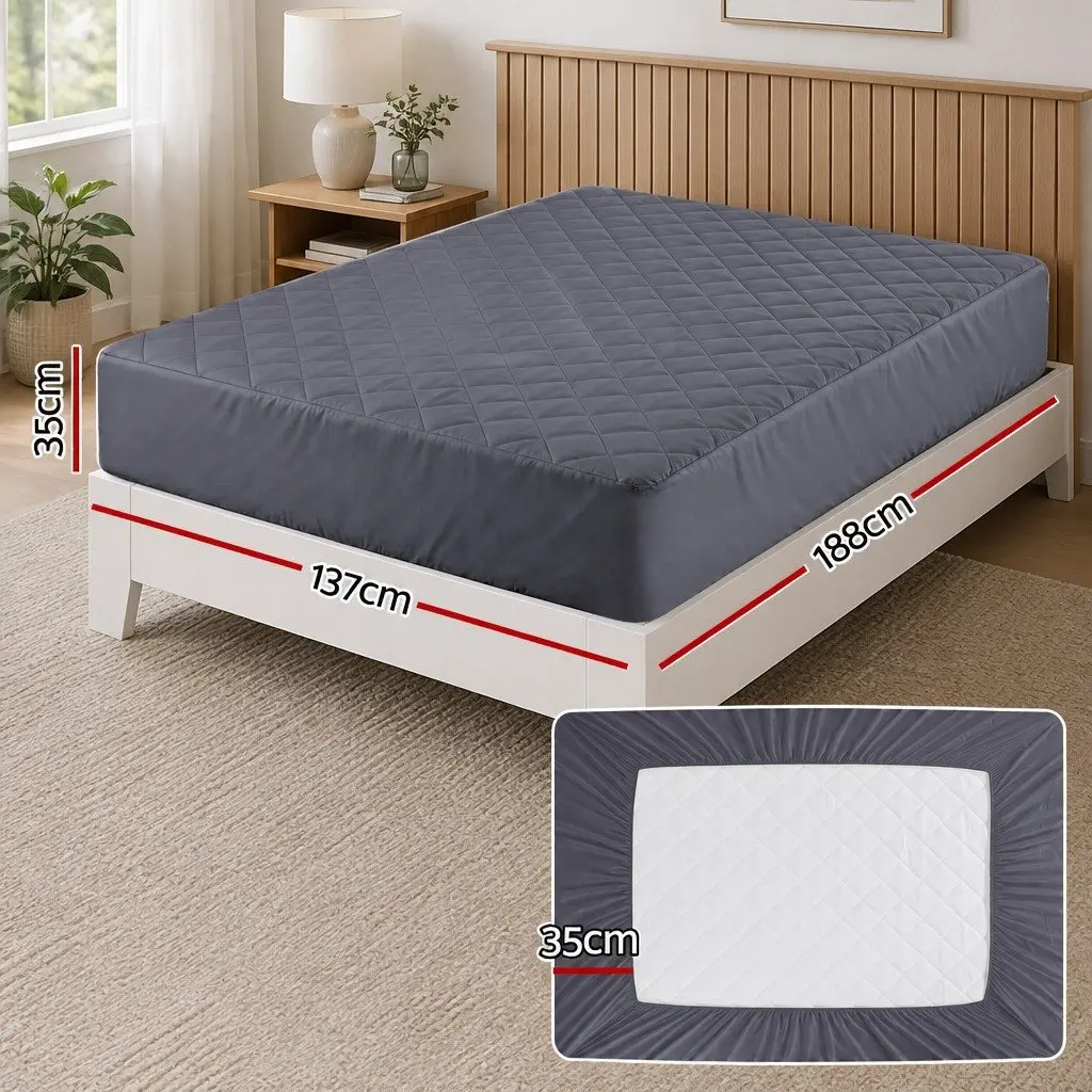Water-Resistant Mattress Protector Microfiber Double Bed 360° Elastic Fitted