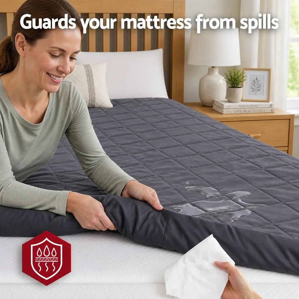 Water-Resistant Mattress Protector Microfiber Double Bed 360° Elastic Fitted