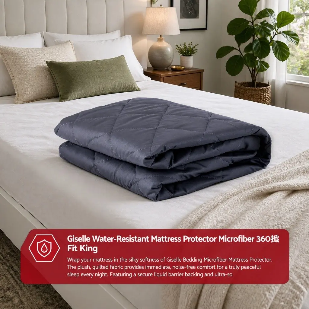 King Mattress Protector Waterproof Microfiber Quilted 360° Elastic Fitted Skirt