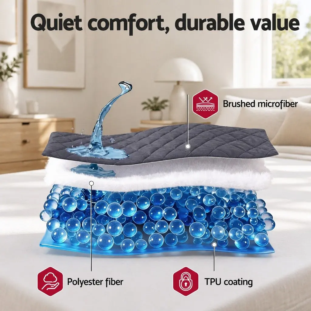 King Mattress Protector Waterproof Microfiber Quilted 360° Elastic Fitted Skirt