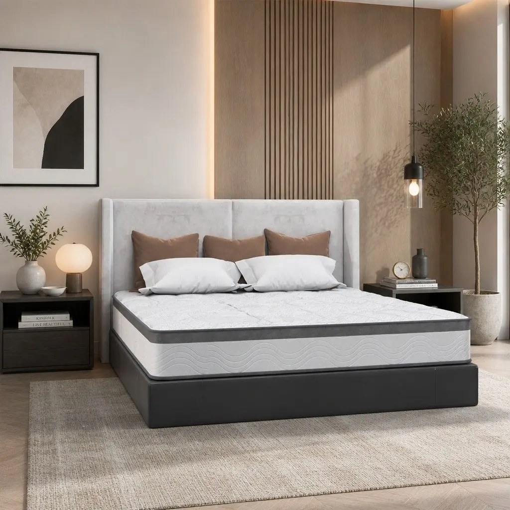 Double Pocket Spring Mattress 25cm Thick Medium Firm Bed Support Independent
