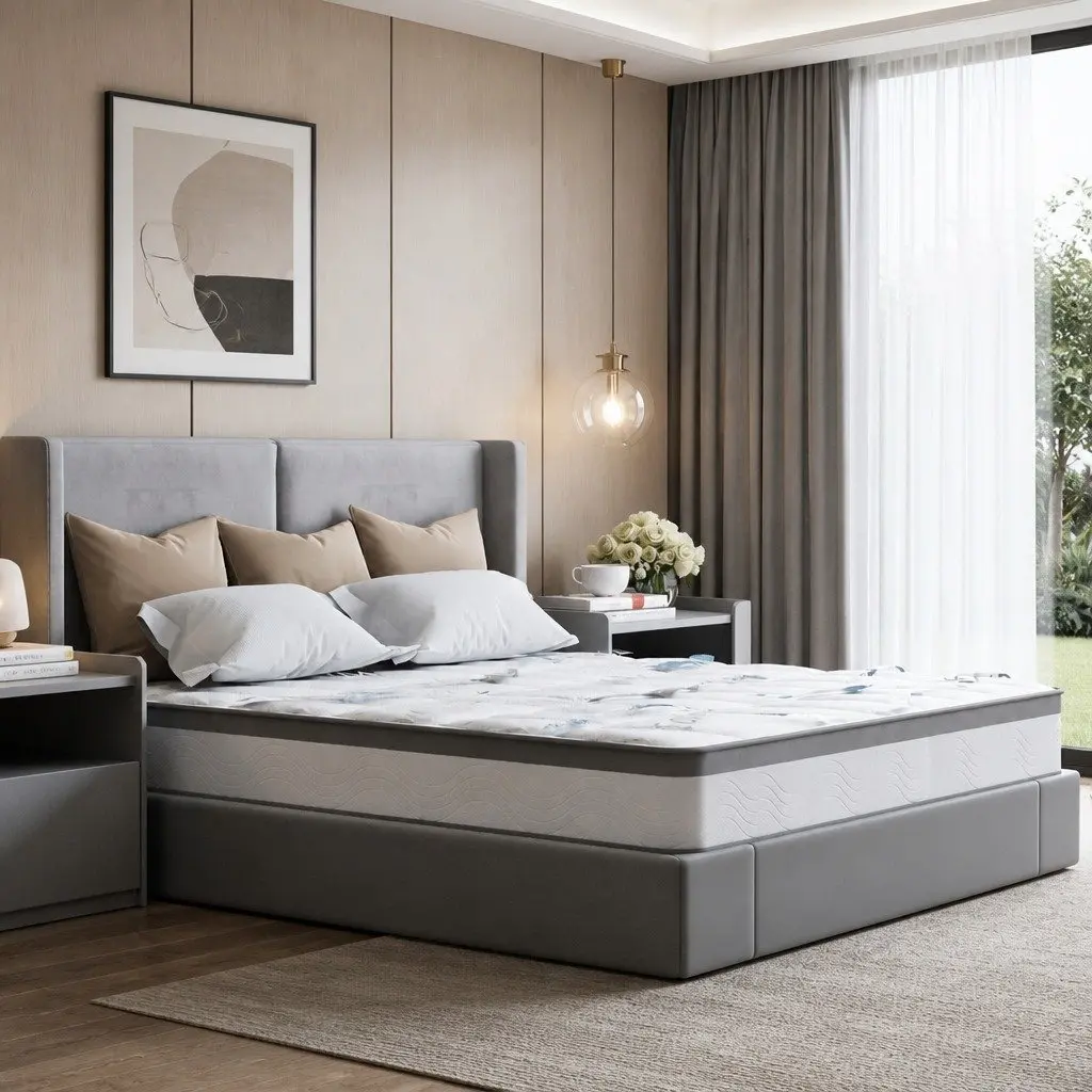 King Single Spring Mattress 25cm Pocket Coil Bed Comfort Sleep Support