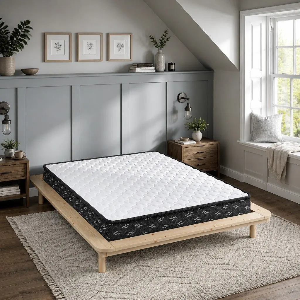 King Single Spring Mattress 16cm Tight Pocket Bonnell Core Breathable Support