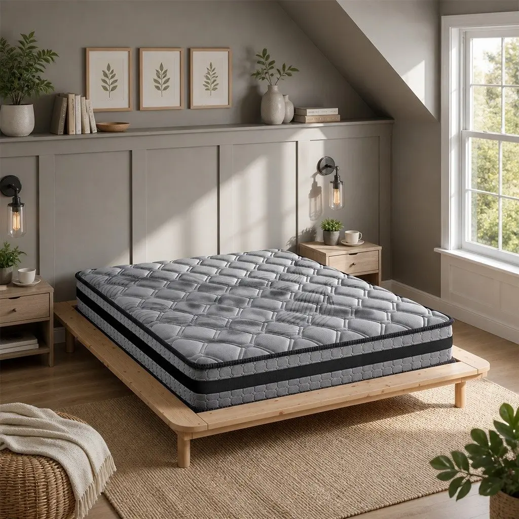 Double Pocket Spring Mattress 5-Zone Medium Firm Bed 188cm x 138cm Sleep Support