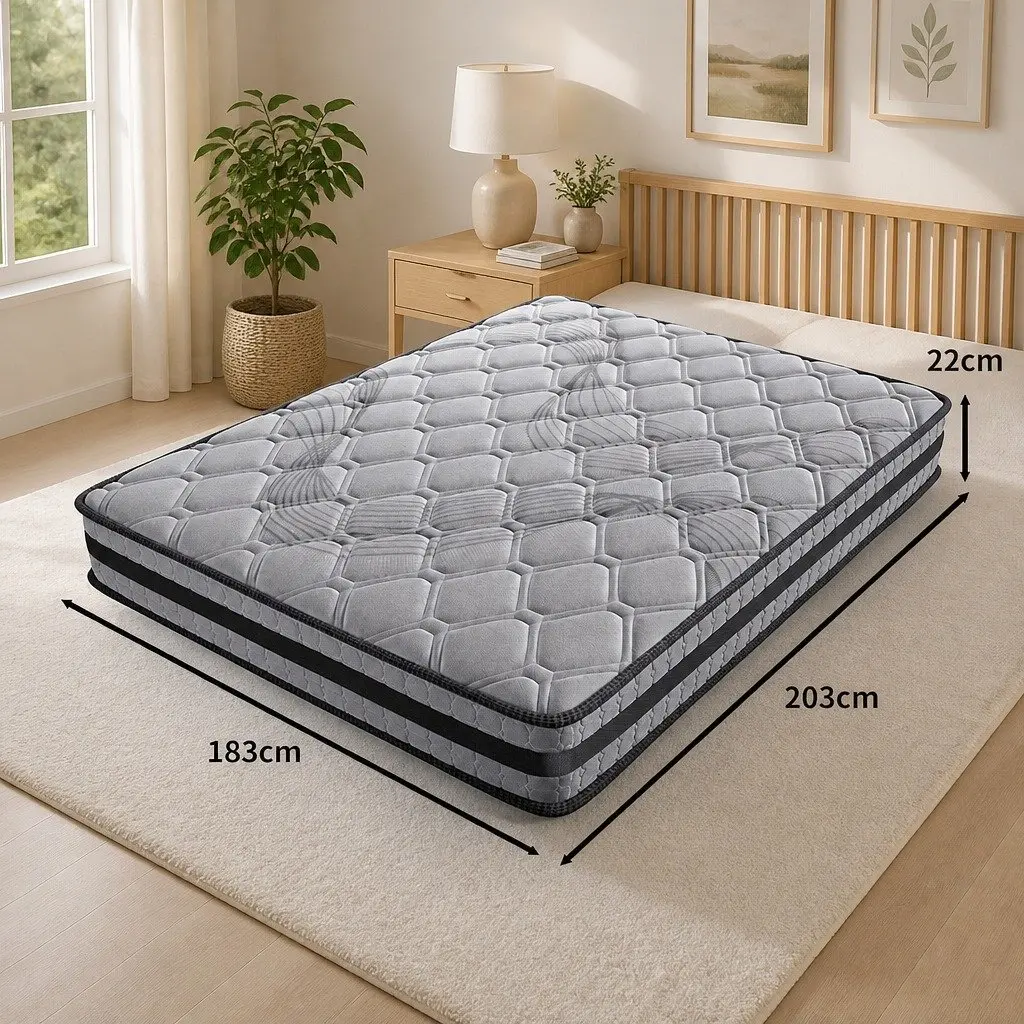 King Mattress Pocket Spring 5-Zone Medium Firm 203cm x 183cm Sleep Support Comfort