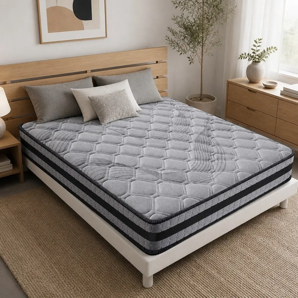 Pocket Coil Mattress 5-Zone Support King Single Medium Firm 22cm Thickness