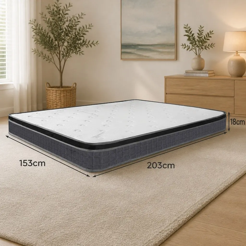 Queen Size Spring Mattress Bonnell Coil Medium Firmness 18cm Thickness