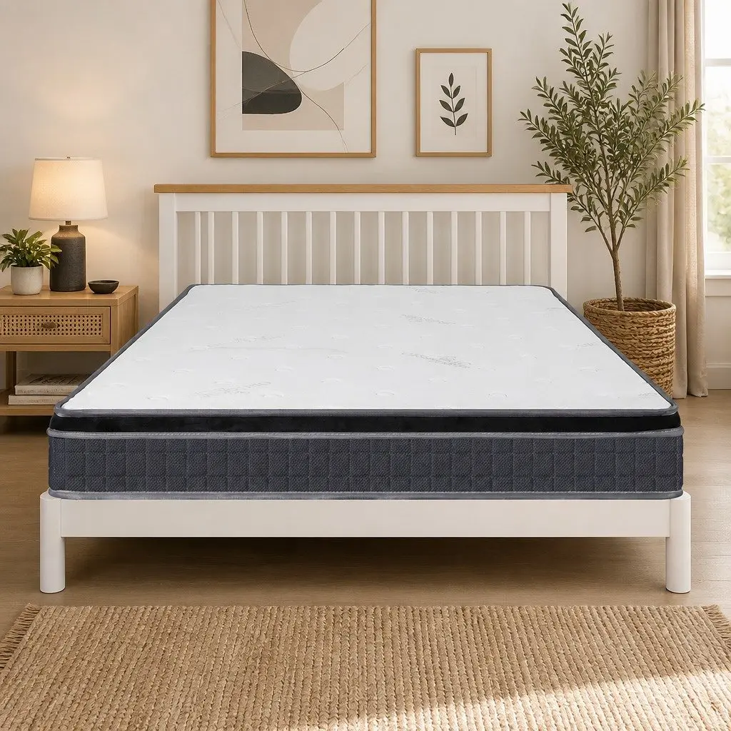 Single Bonnell Spring Mattress Stitched Handles Reinforced Corners Medium
