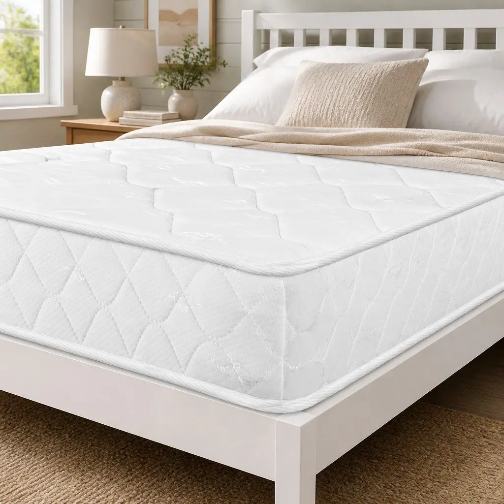 Single Mattress Bonnell Spring Coil High Firm Support Bed Foam Elegant Sides