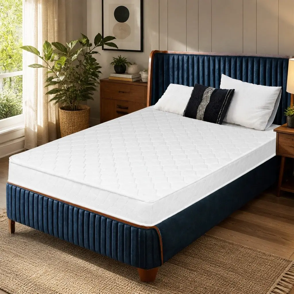 Single Mattress Bonnell Spring Coil High Firm Support Bed Foam Elegant Sides
