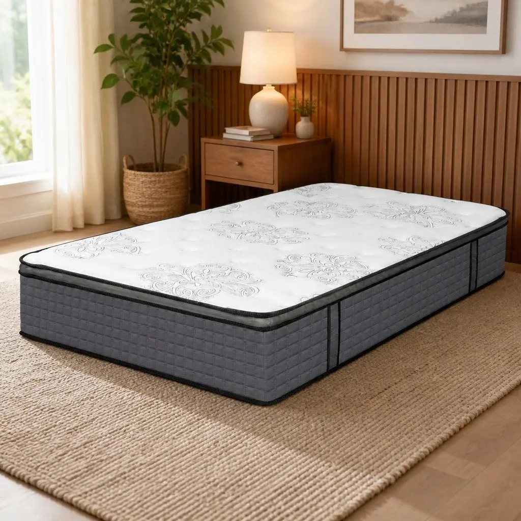 Double Spring Mattress 5-Zone Support Medium Firmness Egg Crate Foam Double Size 188cm x 138cm
