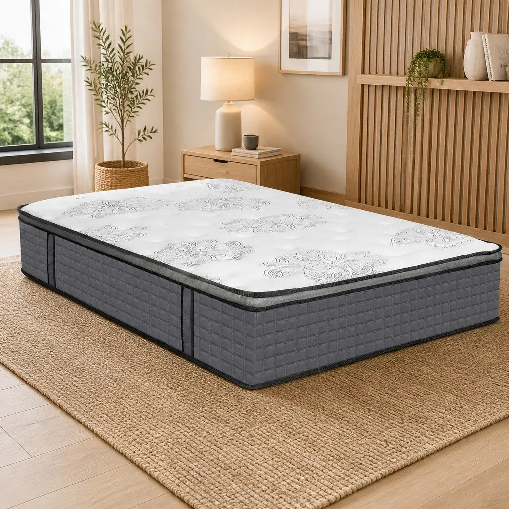 Double Spring Mattress 5-Zone Support Medium Firmness Egg Crate Foam Double Size 188cm x 138cm