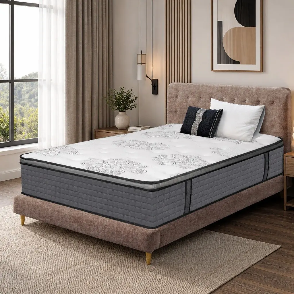 Double Spring Mattress 5-Zone Support Medium Firmness Egg Crate Foam Double Size 188cm x 138cm