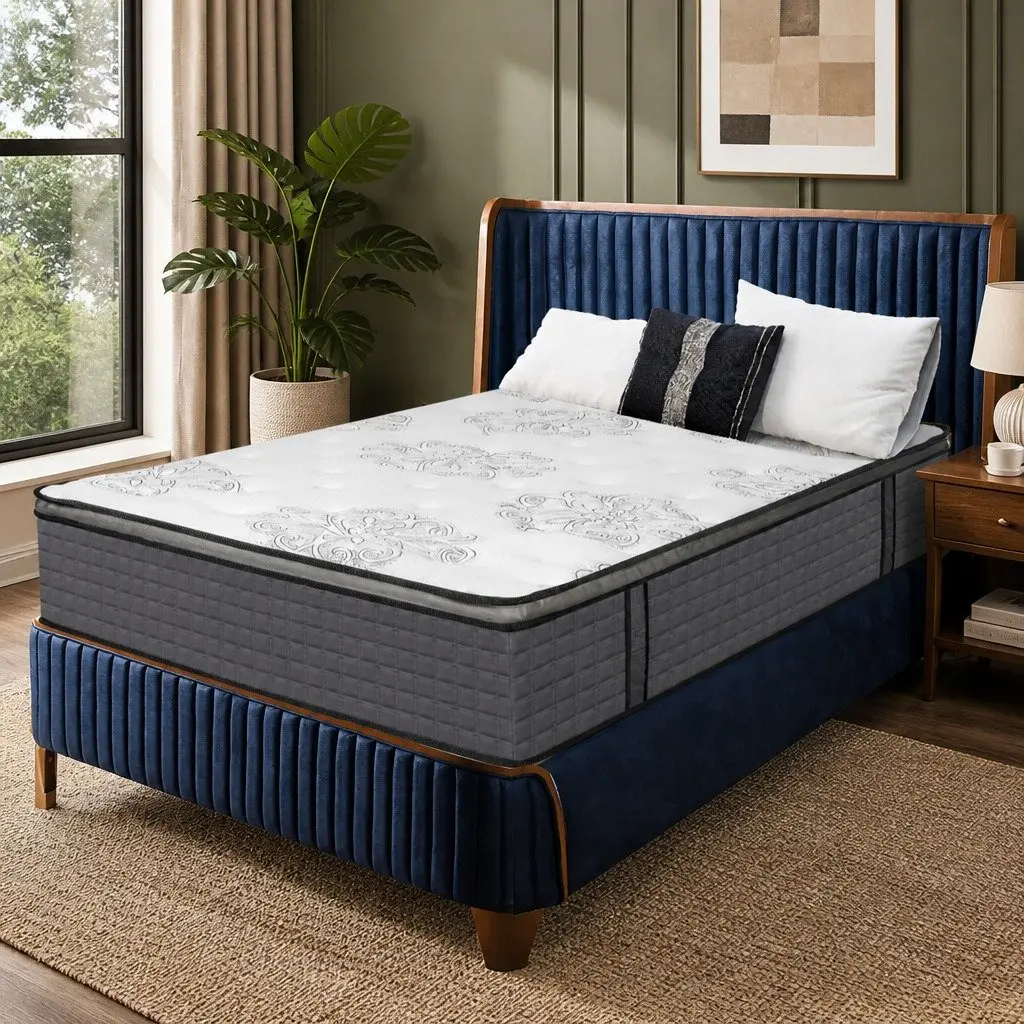 Double Spring Mattress 5-Zone Support Medium Firmness Egg Crate Foam Double Size 188cm x 138cm