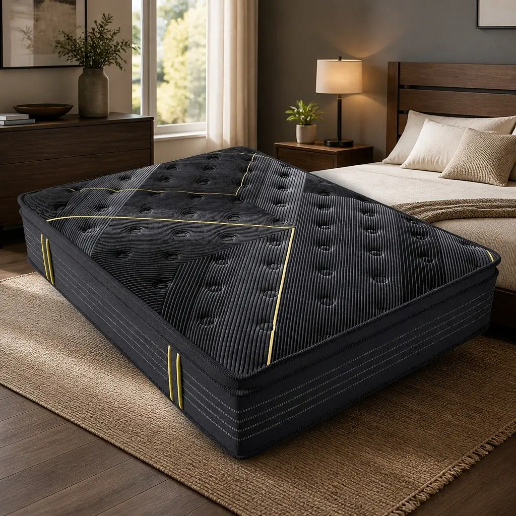King Single Mattress Bamboo Charcoal Pocket Spring Euro Top 35cm