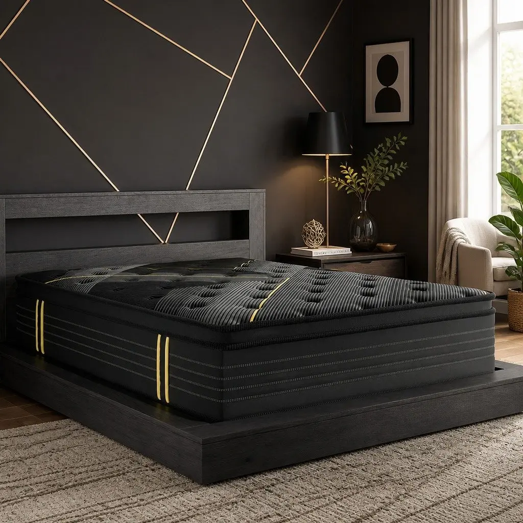 King Single Mattress Bamboo Charcoal Pocket Spring Euro Top 35cm