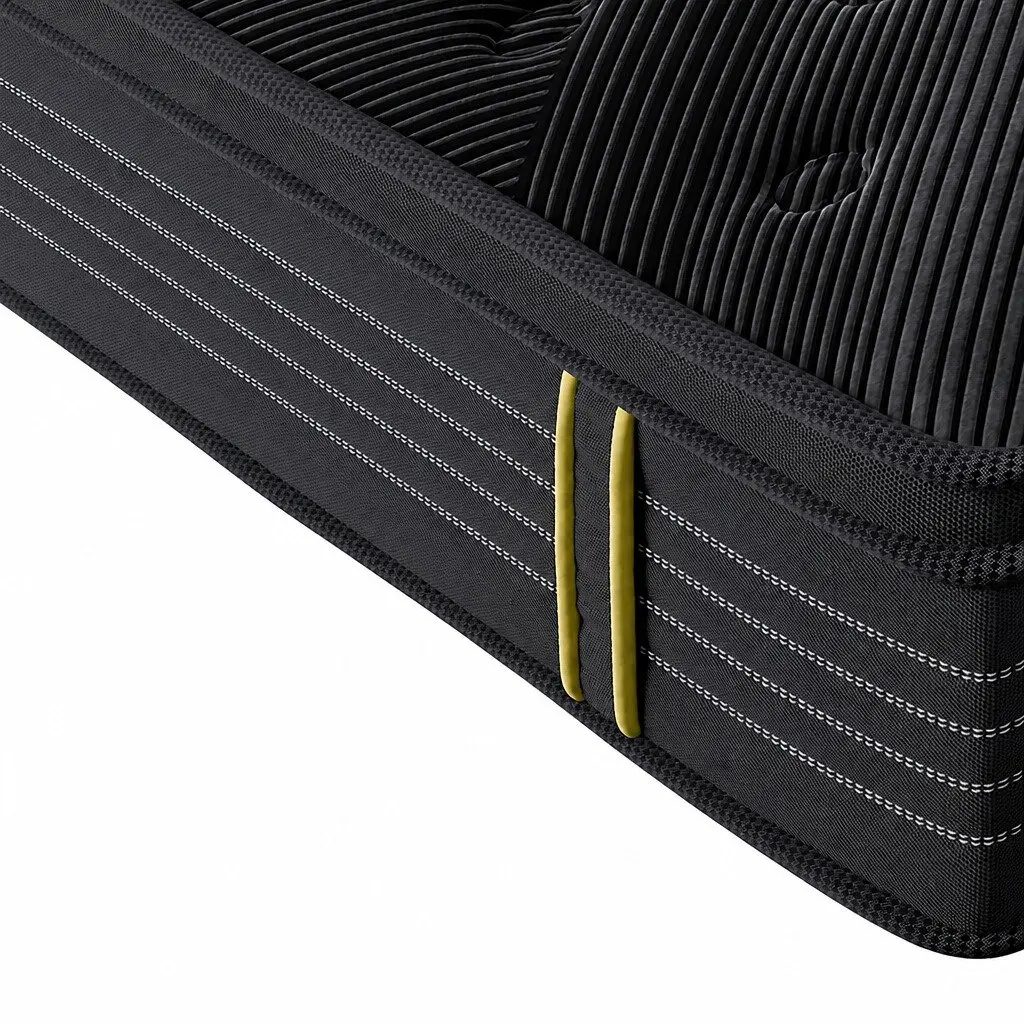 Spring Mattress Bamboo Charcoal Euro Top Double Bed Pocket Coil Support 188cm x 138cm 35cm Thickness