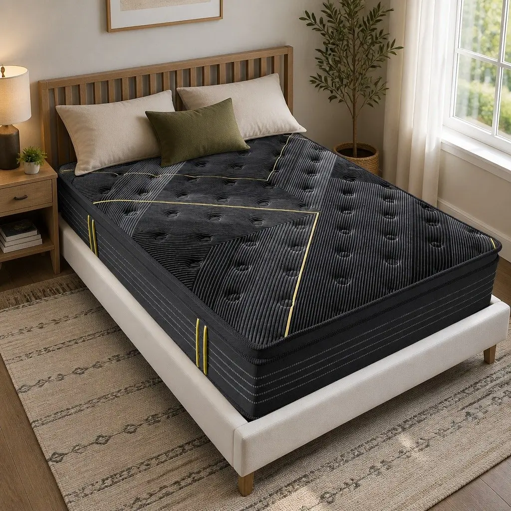 King Spring Mattress Bamboo Charcoal Pocket Coil Euro Top 203cm x 183cm