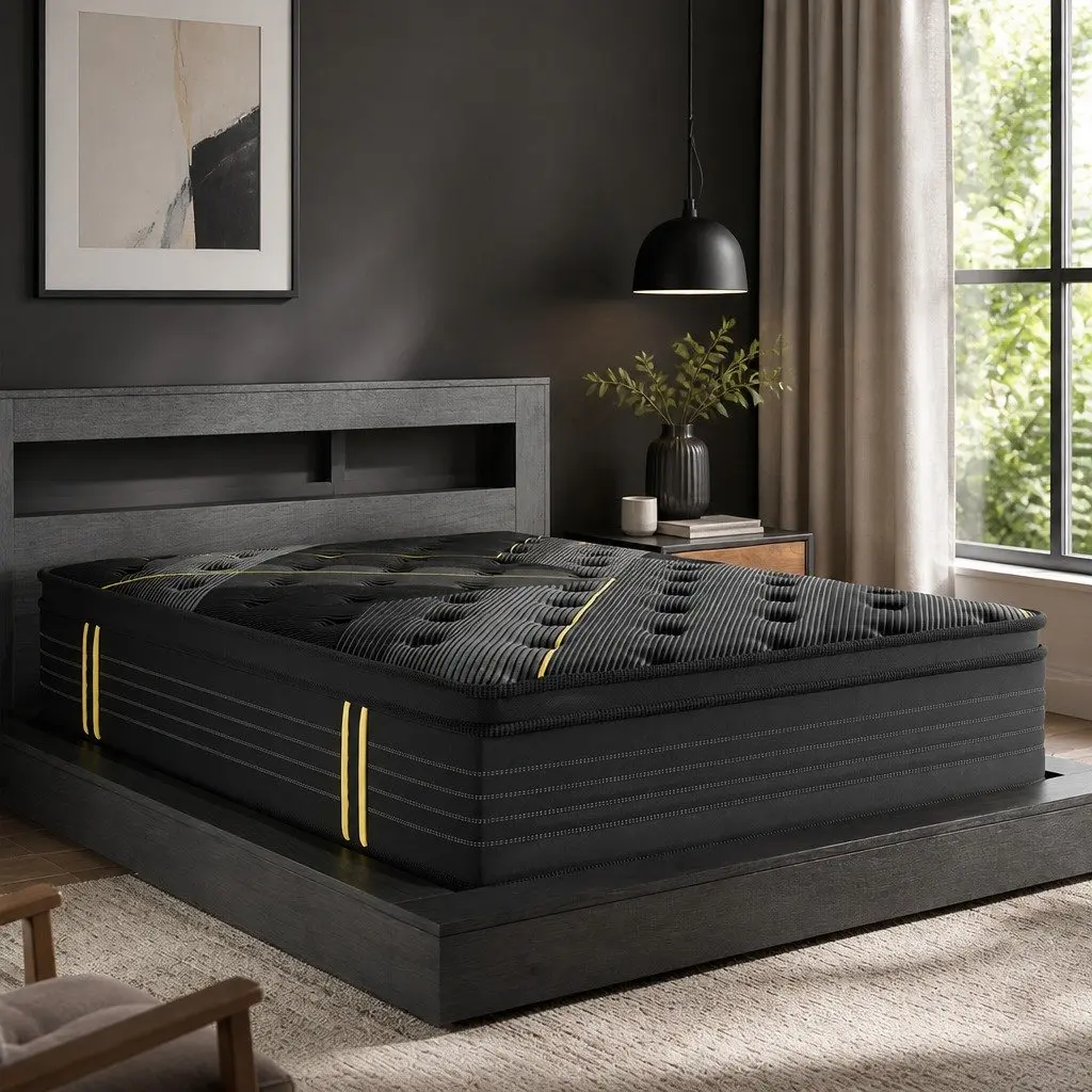 King Spring Mattress Bamboo Charcoal Pocket Coil Euro Top 203cm x 183cm