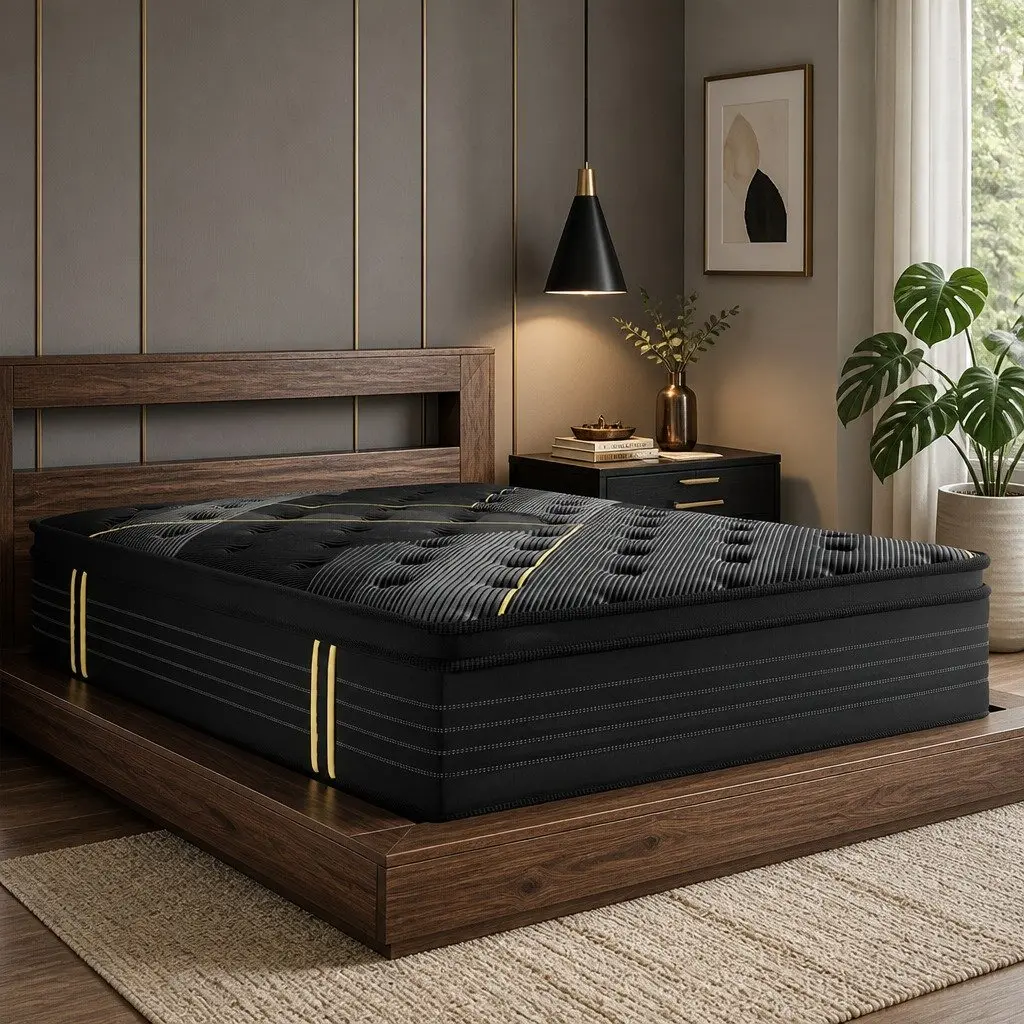 Queen Spring Mattress Bamboo Charcoal Pocket Spring 203cm L x 153cm W x 35cm H