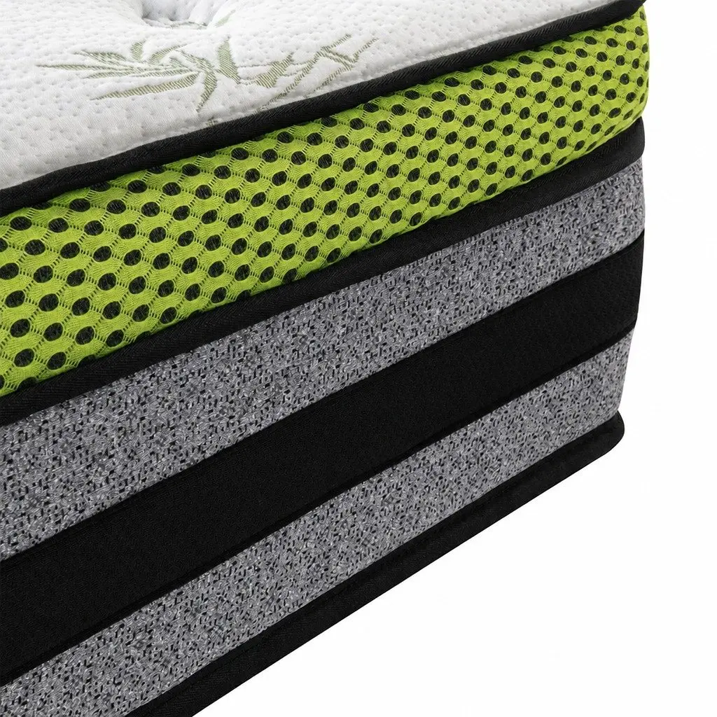 Pocket Spring Mattress 7-Zone Medium-Firm Support King Single Size Cool Gel Infused Memory Foam Bamboo Fibre Cover