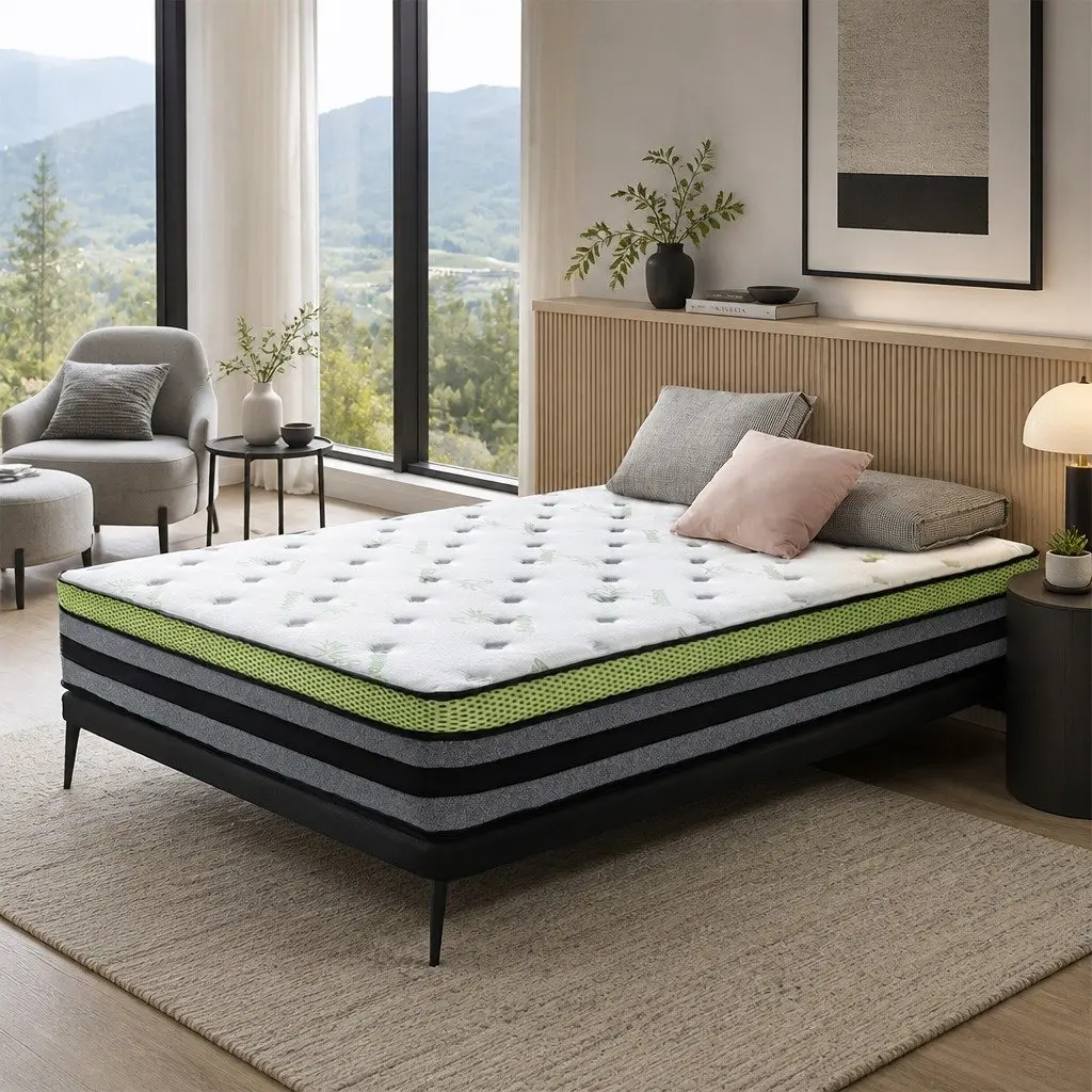 Pocket Spring Mattress 7-Zone Medium-Firm Support King Single Size Cool Gel Infused Memory Foam Bamboo Fibre Cover