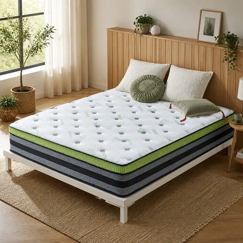 Pocket Spring Mattress 7-Zone Medium-Firm Support King Single Size Cool Gel Infused Memory Foam Bamboo Fibre Cover