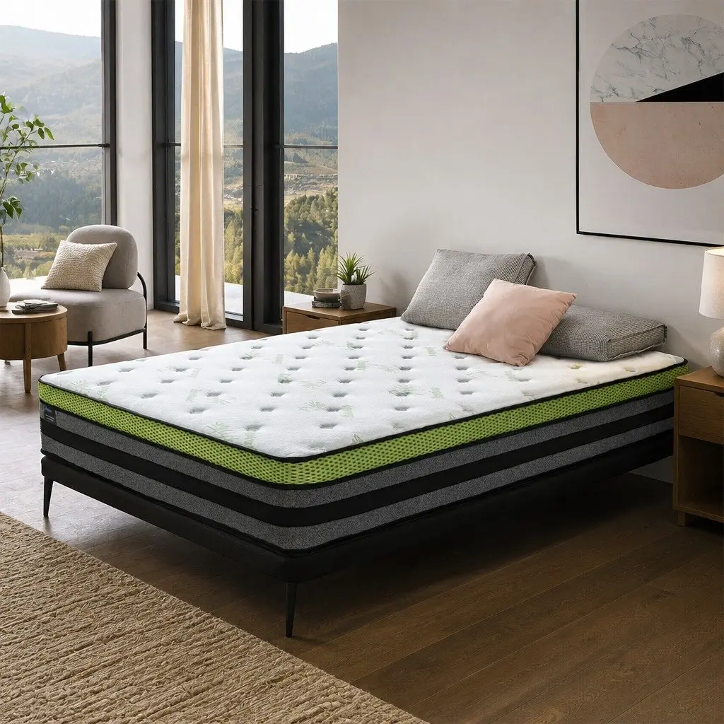 King Pocket Spring Mattress Cooling Gel Memory Foam Medium-Firm Support Bed