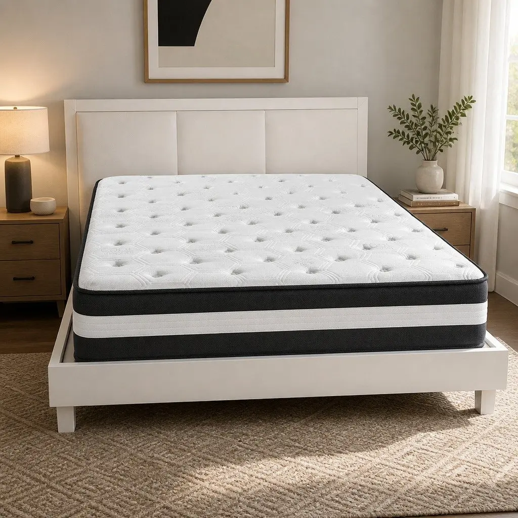 King Single Cooling Mattress 5 Zone Pocket Spring 25cm Medium Firm Bed Sleep
