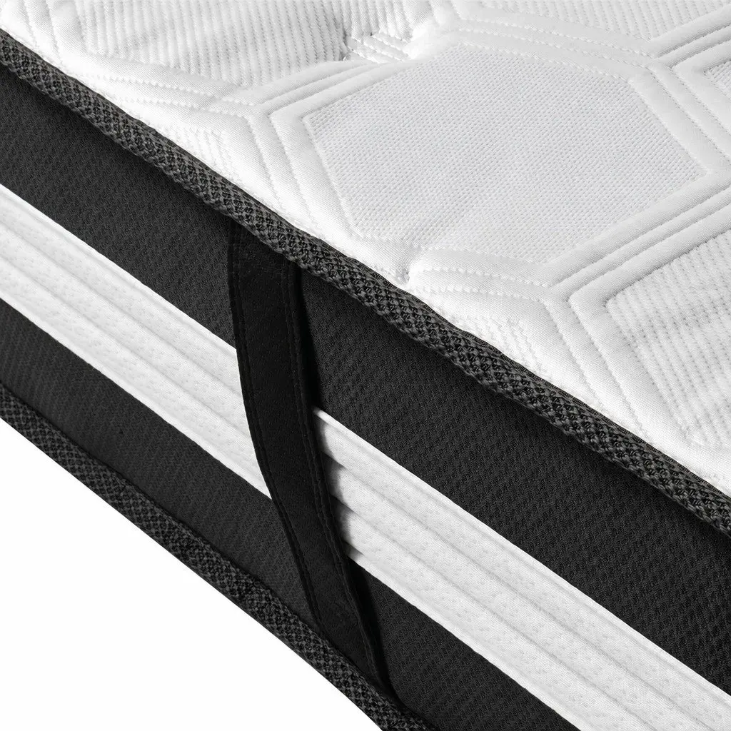 Queen Pocket Spring Mattress 5 Zone Cooling Technology 25cm Medium Firm Support Ice Silk