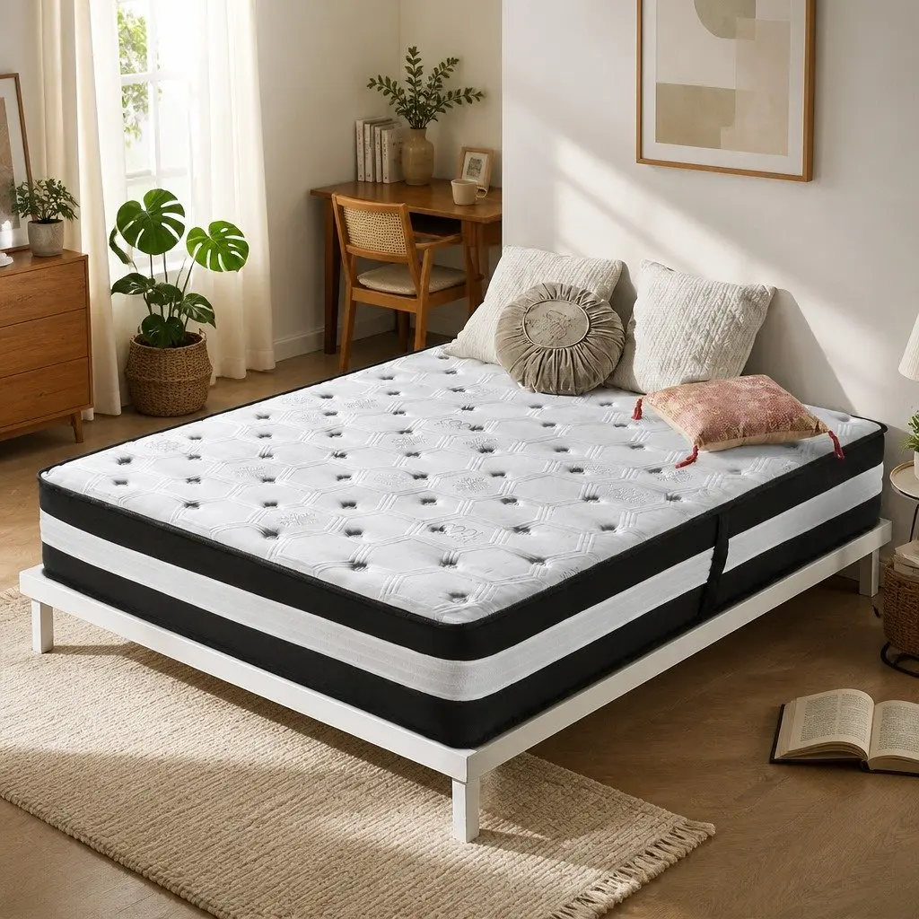 Single Cooling Mattress 5 Zone Pocket Spring 25cm Medium Firm Gel Memory Foam
