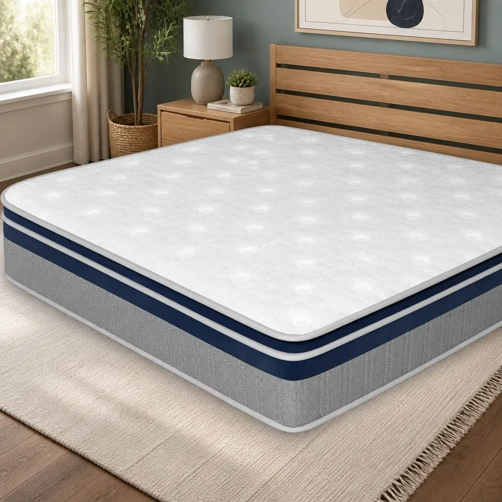 Single Pillow Top Spring Mattress 7-Zone Pocket Coil Support 32cm Thick