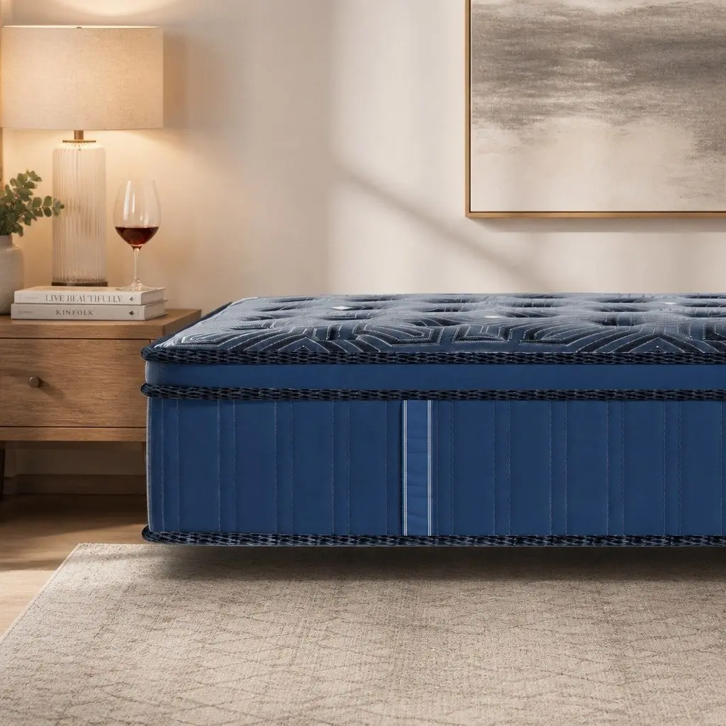 Double Spring Mattress Euro Top 30cm Pocket Coil Support Bed Pillow Top