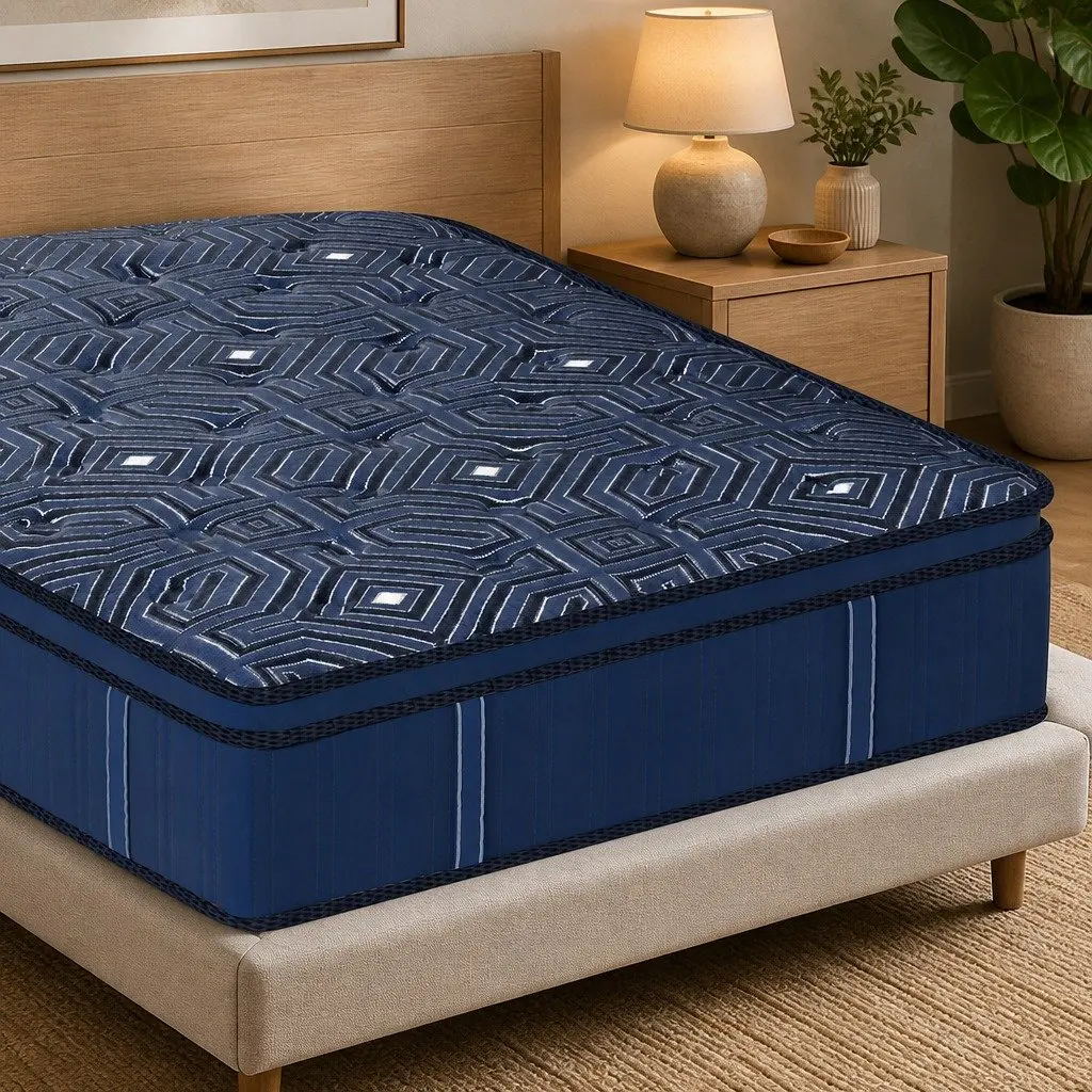 Double Spring Mattress Euro Top 30cm Pocket Coil Support Bed Pillow Top