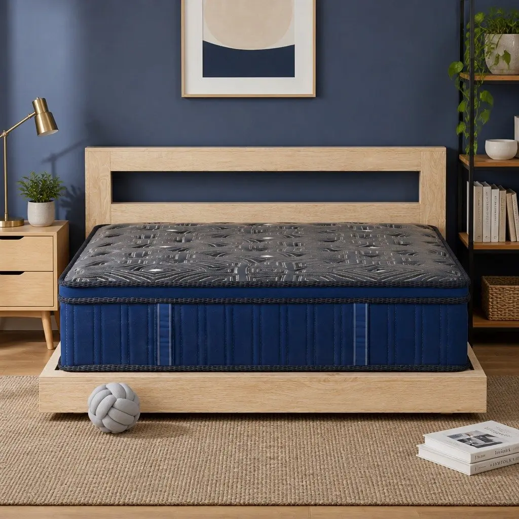 Double Spring Mattress Euro Top 30cm Pocket Coil Support Bed Pillow Top