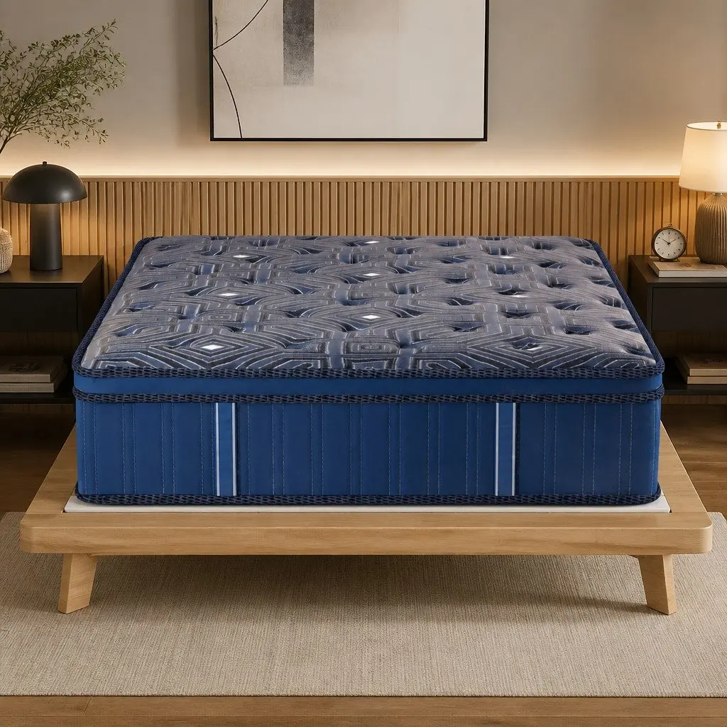 Double Spring Mattress Euro Top 30cm Pocket Coil Support Bed Pillow Top
