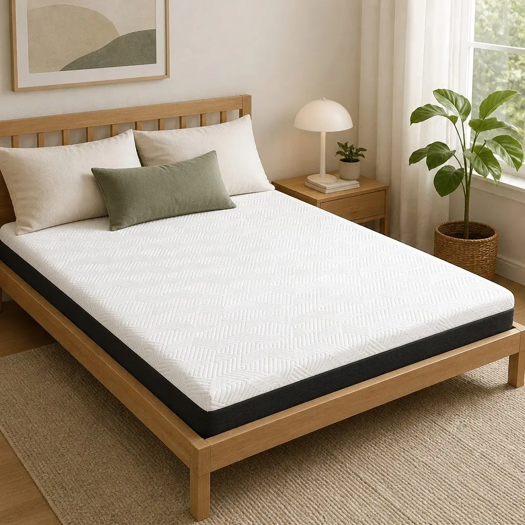 Queen Gel Memory Foam Mattress 15cm Medium Firm Cooling Breathable Sleep Pad