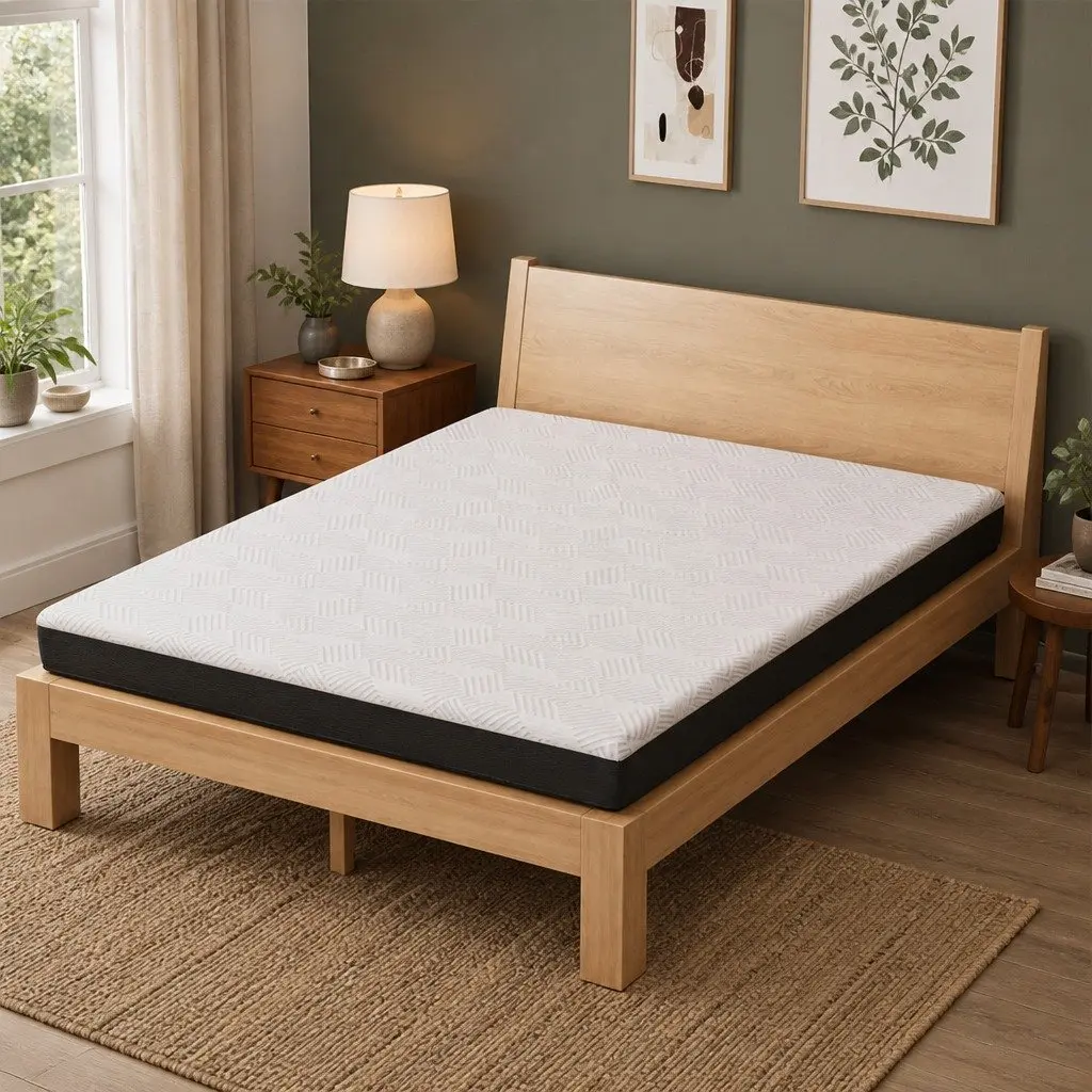 Queen Gel Memory Foam Mattress 15cm Medium Firm Cooling Breathable Sleep Pad