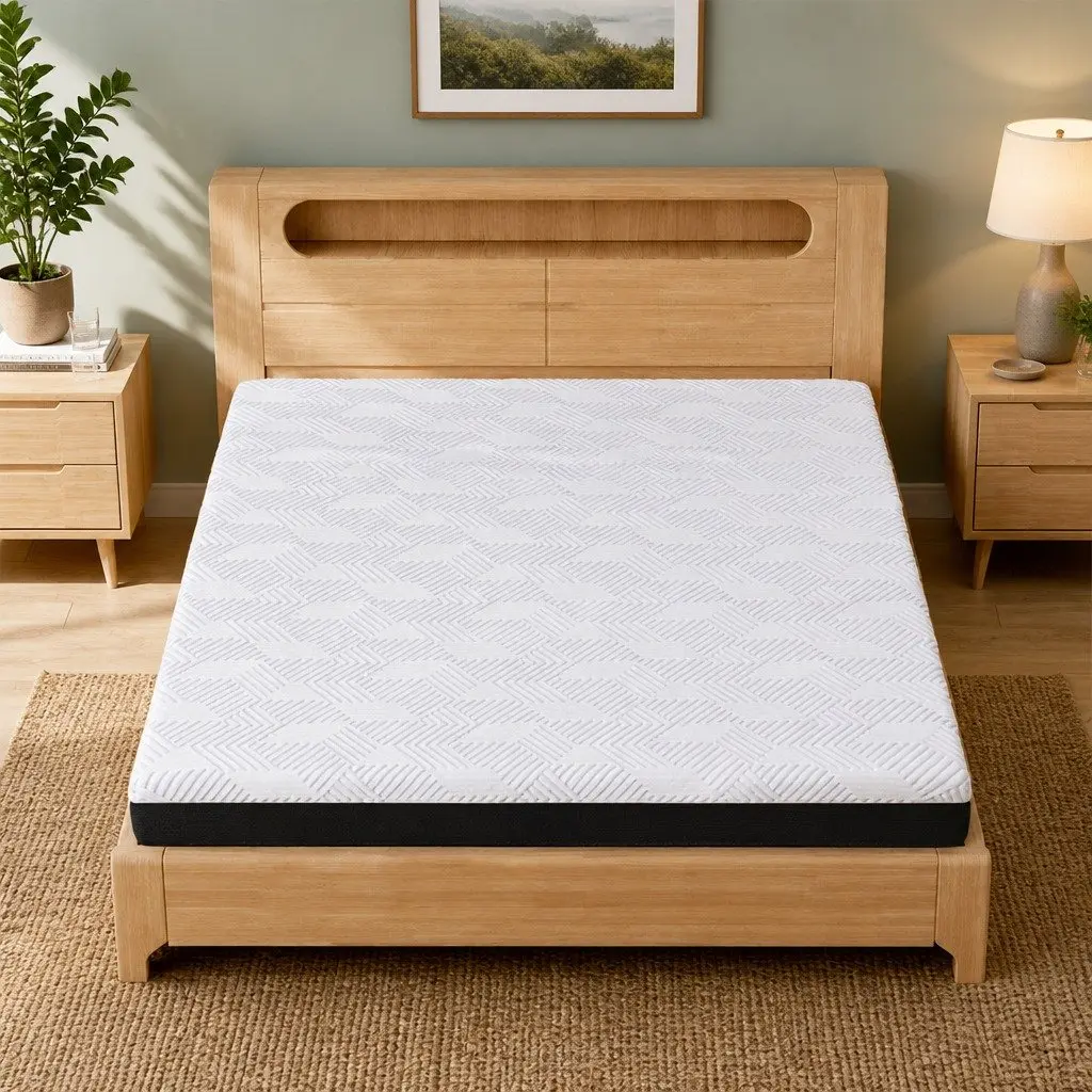 Queen Gel Memory Foam Mattress 15cm Medium Firm Cooling Breathable Sleep Pad