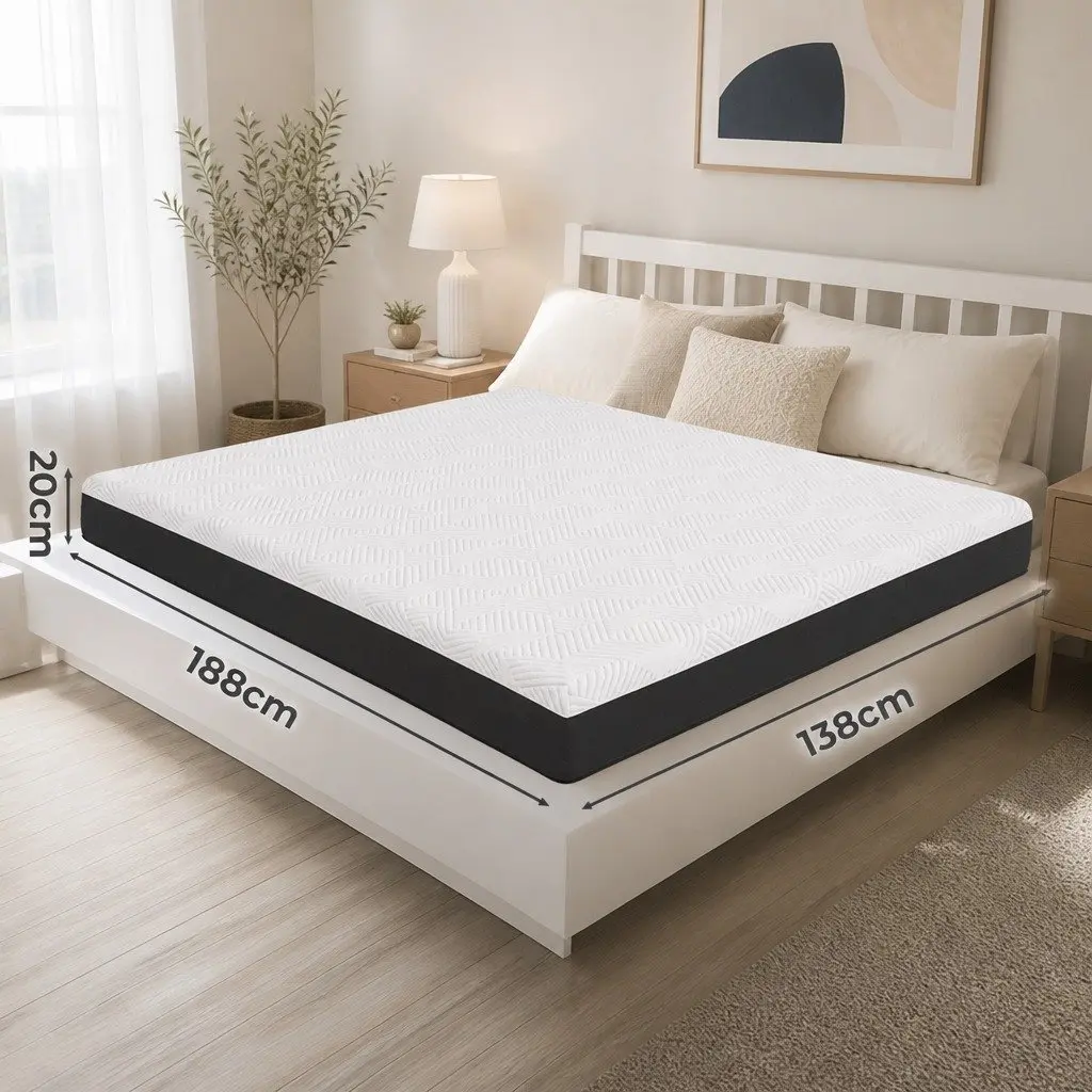 Memory Foam Mattress Pad Gel Cooling Hypoallergenic Double 20cm