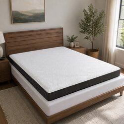 Queen Gel Memory Foam Mattress Pad Breathable Cooling Hypoallergenic Sleep