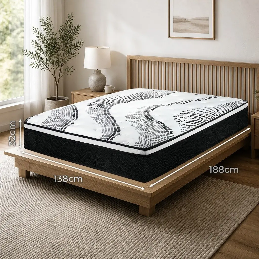 7 Zone Pocket Spring Mattress Double Bed Hybrid Foam Support Medium Firm Sleep