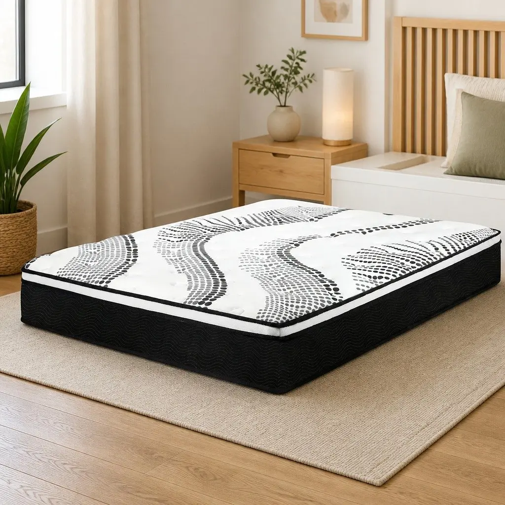 Queen Mattress 7 Zone Pocket Spring Medium Firm Hybrid Foam Support 32cm