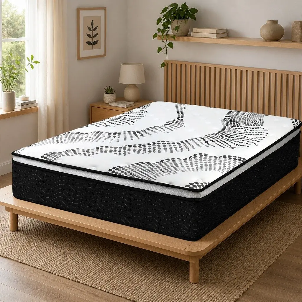 Queen Mattress 7 Zone Pocket Spring Medium Firm Hybrid Foam Support 32cm
