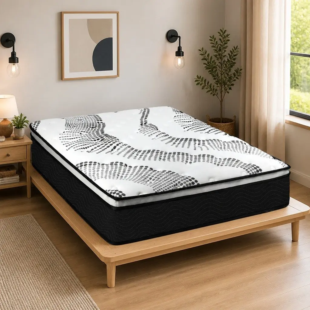Queen Mattress 7 Zone Pocket Spring Medium Firm Hybrid Foam Support 32cm