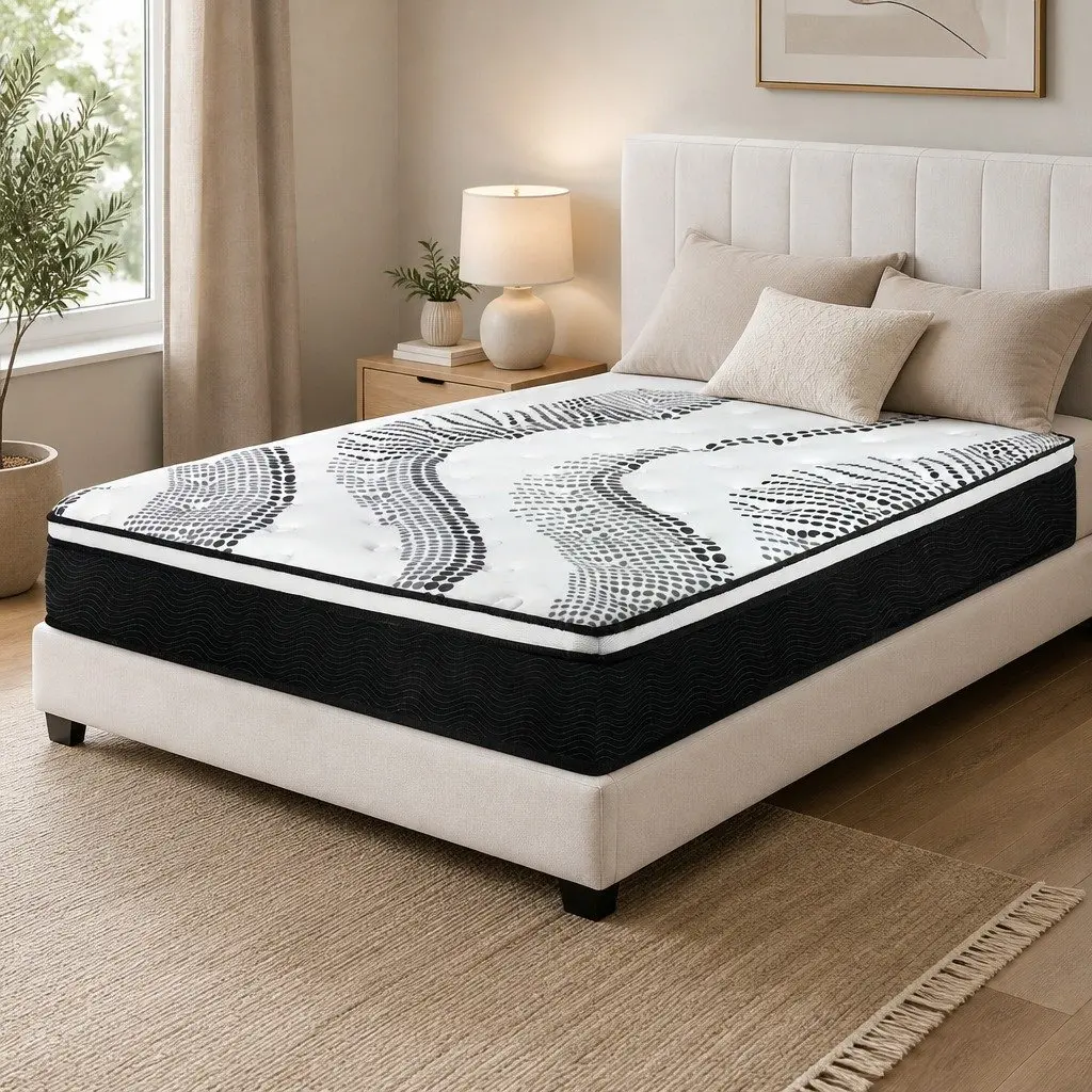 Queen Mattress 7 Zone Pocket Spring Medium Firm Hybrid Foam Support 32cm