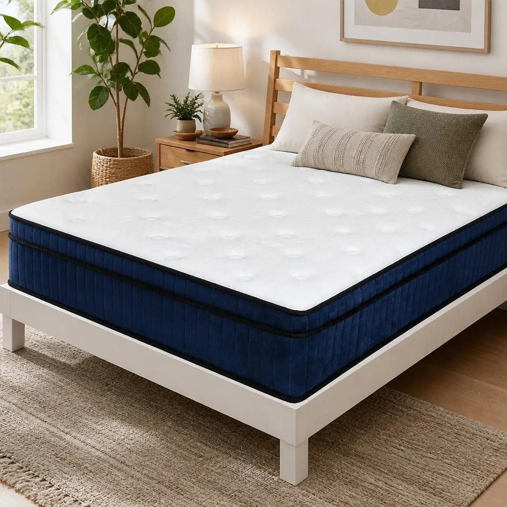 Double Mattress 7 Zone Pocket Spring Medium Firm Hybrid Foam Support 138cm x 188cm