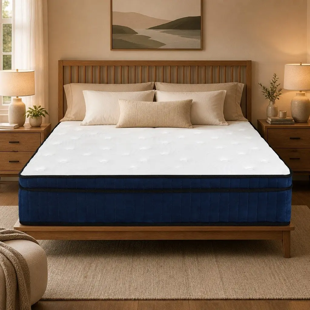 Double Mattress 7 Zone Pocket Spring Medium Firm Hybrid Foam Support 138cm x 188cm